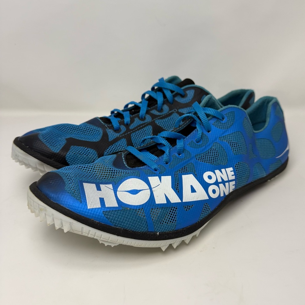 Men’s HOKA ONE ONE M Rocket MD Blue Track Spike Running Cleats 400m Mile Size 13